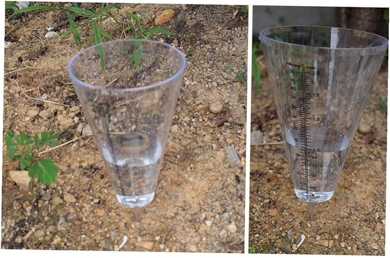 3 قطع من مقاييس المطر الشفافة مع أكواب قياس كبيرة لقياس هطول الأمطار في الهواء الطلق في حديقة الحديقة - Image 5